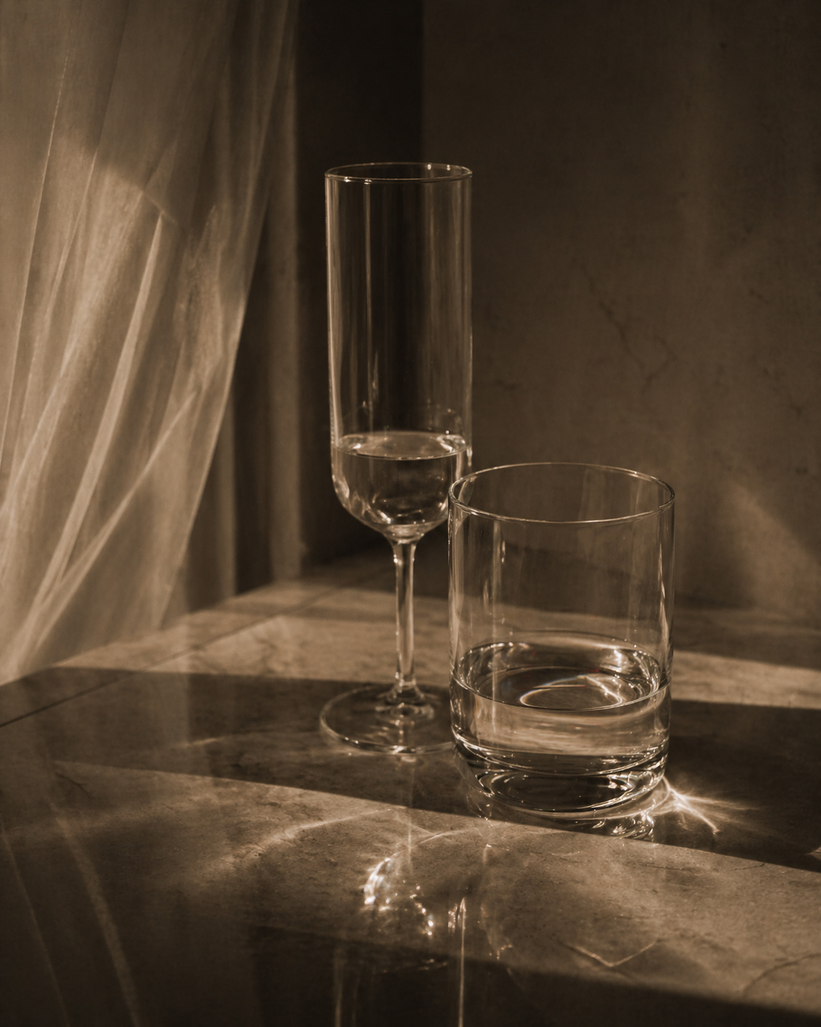 Private wedding detail — ring and light